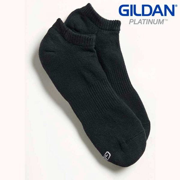 Gildan Platinum GP711 Men's No Show Socks - Black (6 PAIR)