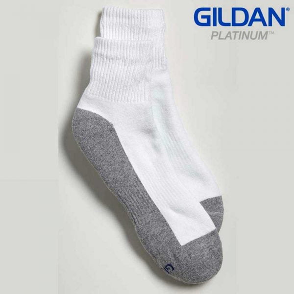 Gildan Platinum GP731 Men’s Ankle Socks White/Grey (6 Pair)