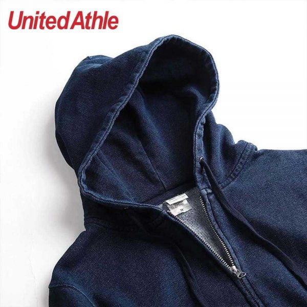 United Athle 3905-01 Adult Indigo Hooded Full Zip Sweatshirt 3905-01 Indigo 745