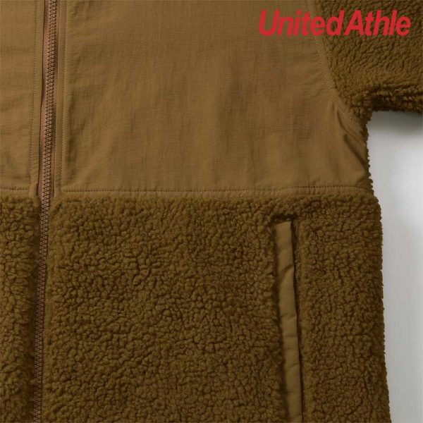 United Athle 7495-01 Sheepbore Fleece Stand Jacket - Coyote Brown