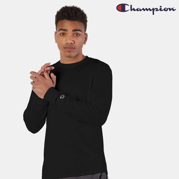 Champion Cotton Long Sleeve Tee - Black