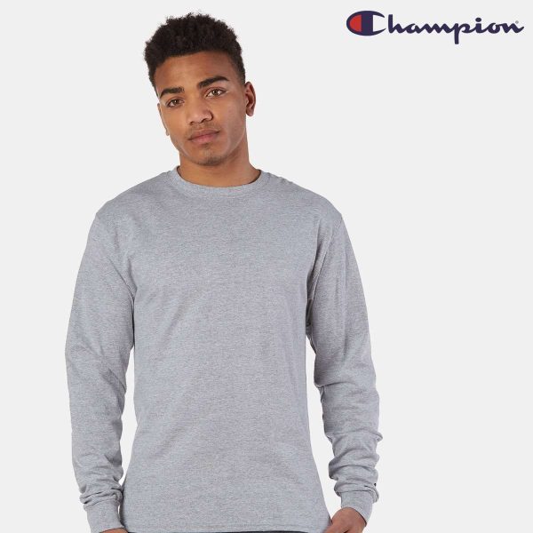 Champion Cotton Long Sleeve Tee - Sport Grey
