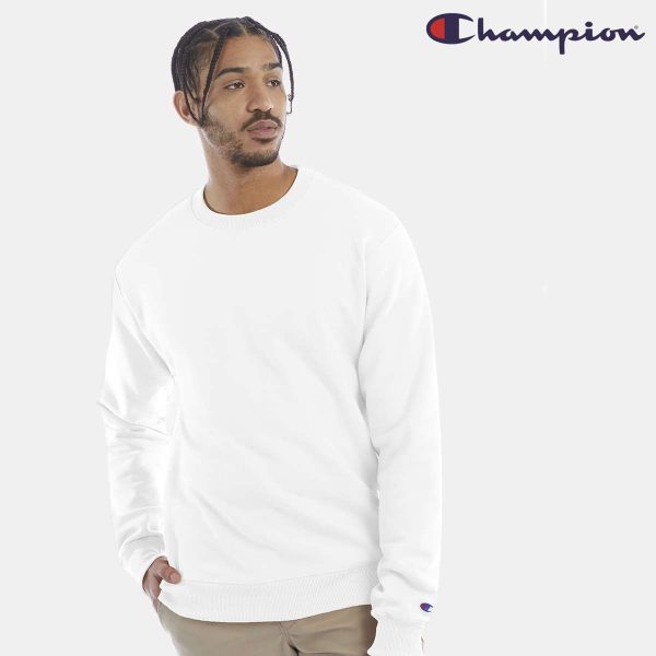 Champion S600 Powerblend Crewneck Sweatshirt - White