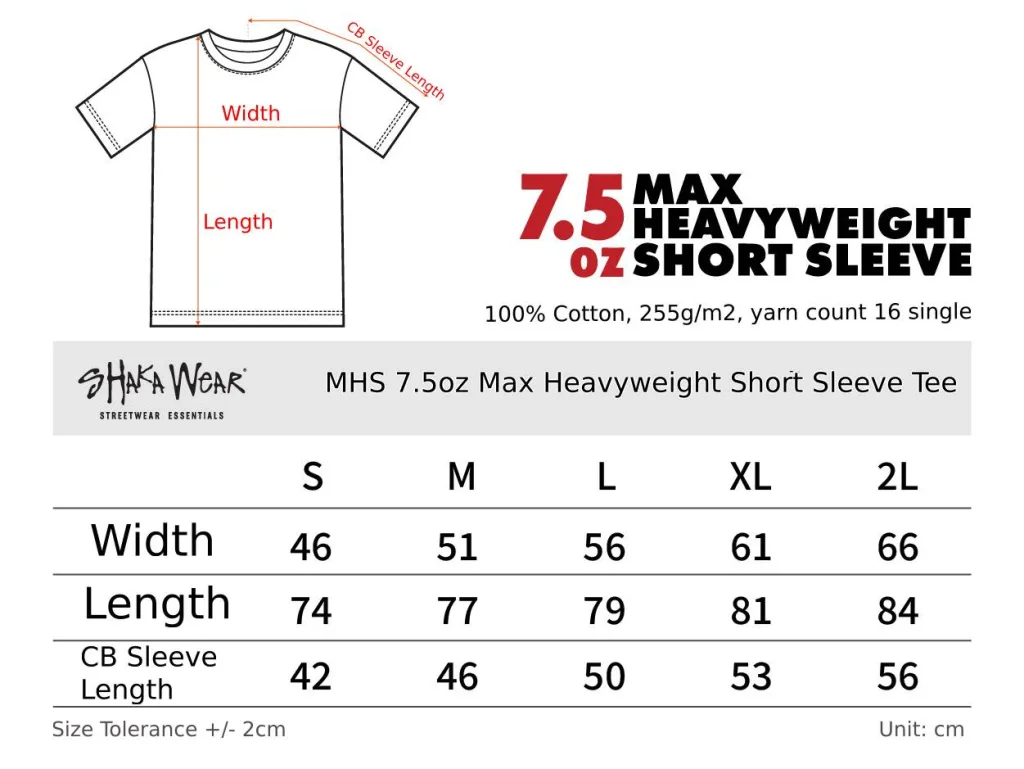 SHAKAWEAR MHS 7.5oz Max Heavyweight Short Sleeve Tee