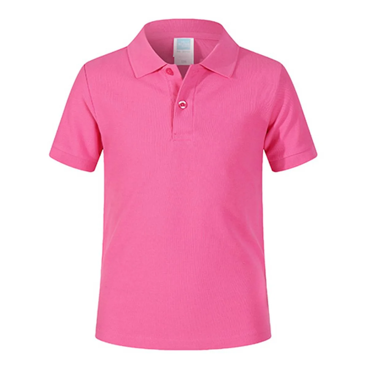 Blank King 1AC03-B 220g Kid's Cotton Polo Shirt 14 Blank King 1AC03-B Azalea 025Size:150