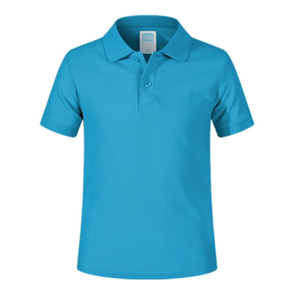 Blank King 1AC03-B 220g Kid's Cotton Polo Shirt 4 Blank King 1AC03-B Lake Blue 092Size:150