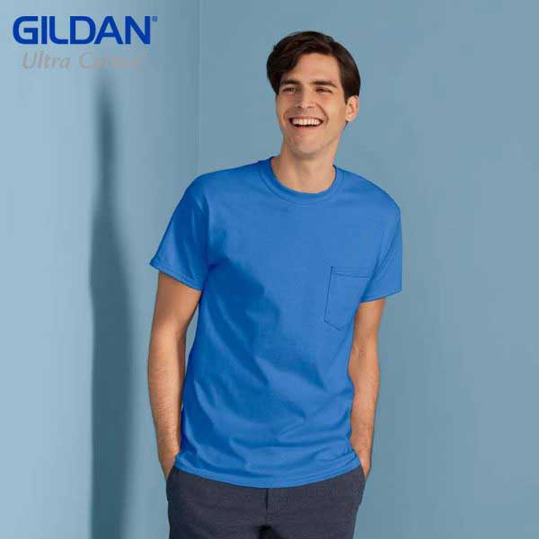 Gildan 2300 Ultra Cotton 成人有袋 T恤 (美國尺碼)