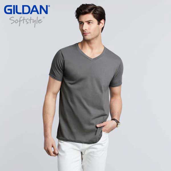 Gildan 64V00 Softstyle 男裝環紡 V領 T恤 (美國尺碼)