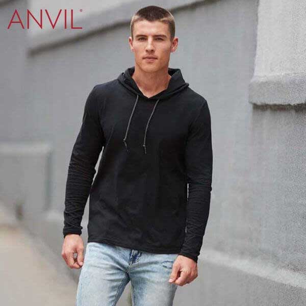 ANVIL 987 男裝輕身有帽長袖 T恤 (美國尺碼)