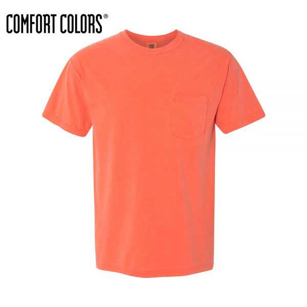 COMFORT COLORS 6030 Unisex 環紡洗水有袋 T 恤 (美國尺碼)