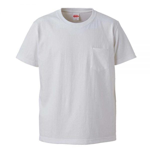 United Athle 7.1oz Heavy Weight Adult Cotton Pocket T-shirt 4253-01 White 001
