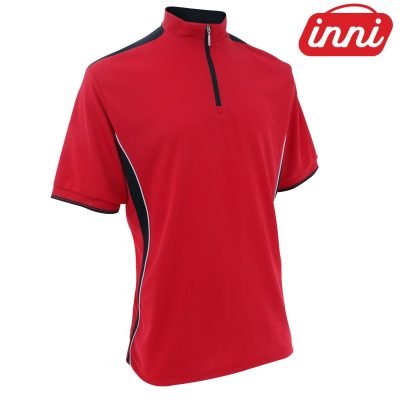 INNIMR 8NH01 4.3oz 拉鍊款撞色排汗立領 Polo 衫(Unisex)