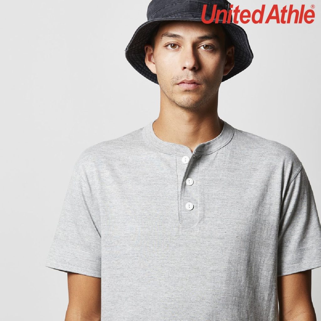 United Athle 5004-01 5.6oz 男裝短袖亨利領T恤