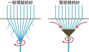 採用緊密精梳紗線