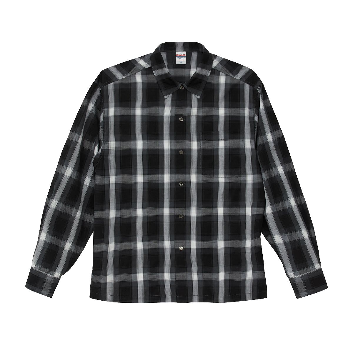 United Athle 1694-01 純棉開領格紋長袖襯衫 2 United Athle 1694-01 Black/White 2001 Size:XL
